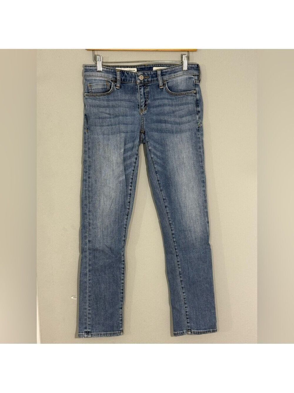 Pilcro Anthropologie Hyphen Slim Straight Jeans Sz26 Light Wash Stretch Denim